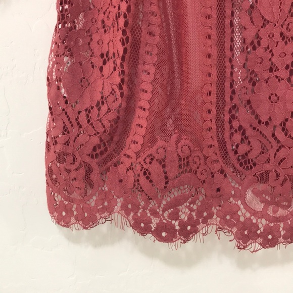 Boho Pink Crochet Lace Woven 3/4 Sleeves Blouse - Picture 8 of 8